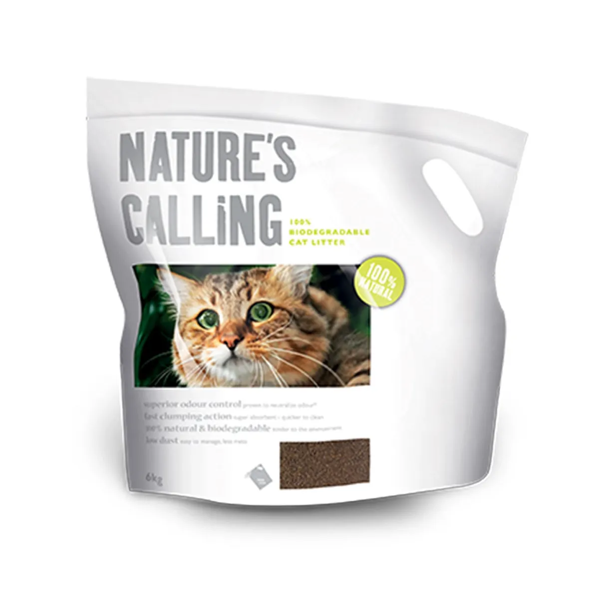 Natures Calling комкующийся наполнитель для кошачьего туалета, 6 кг - Изображение товара