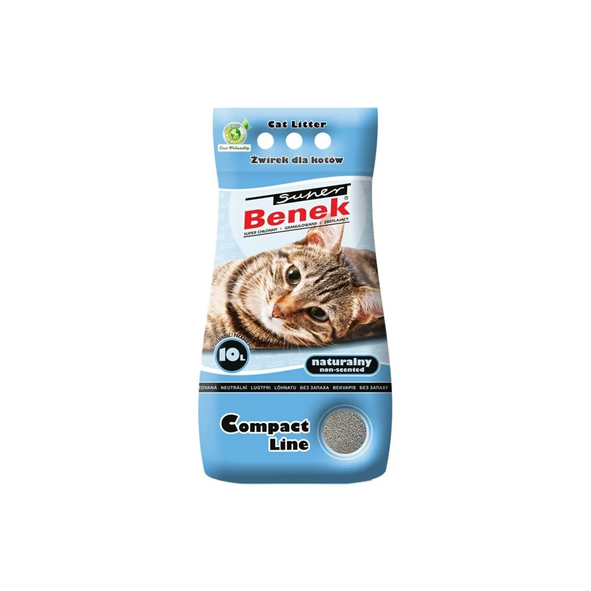 Certech Benek Compact кошачий наполнитель, глина, без запаха, 10л - Изображение товара