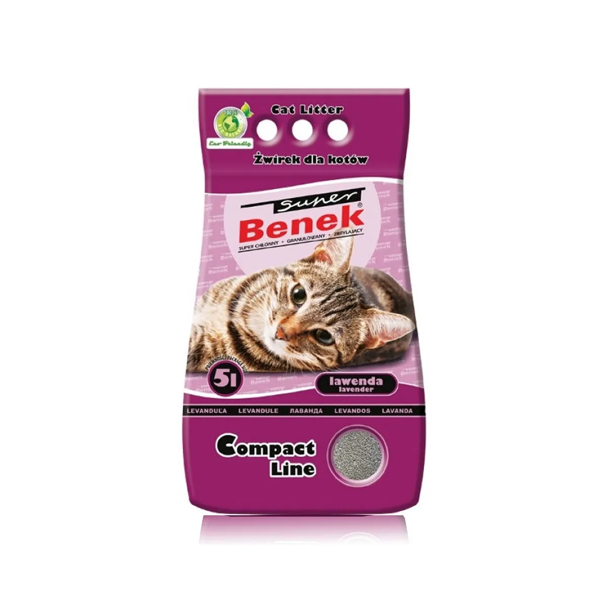 Certech Super Benek Compact кошачий наполнитель, аромат лаванды, 5л - Изображение товара