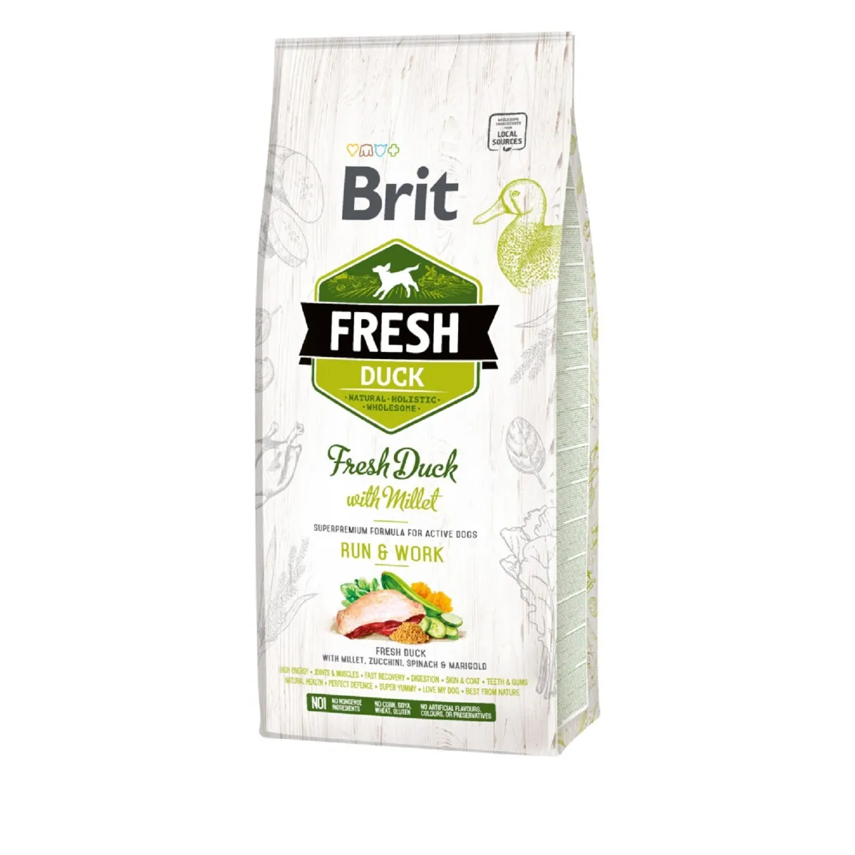 BRIT FRESH KOERA TÄISSÖÖT RUN&WORK PART/HIRSS 12KG* - Изображение товара