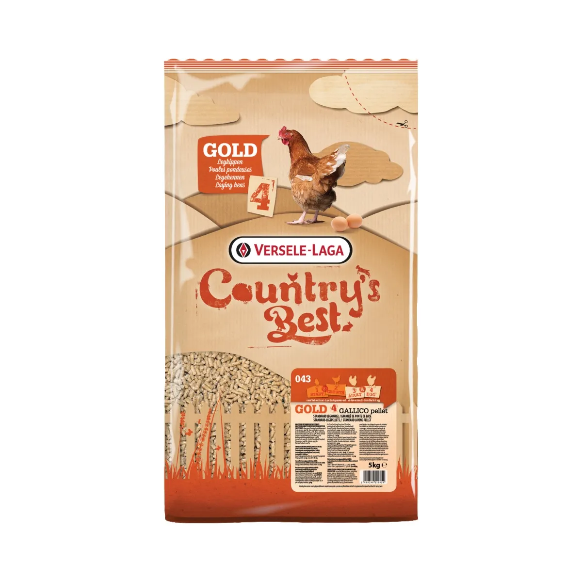 Полноценный корм для кур VERSELE-LAGA COUNTRY'S BEST GOLD 4 GALLICO PELLET 5 кг - Изображение товара