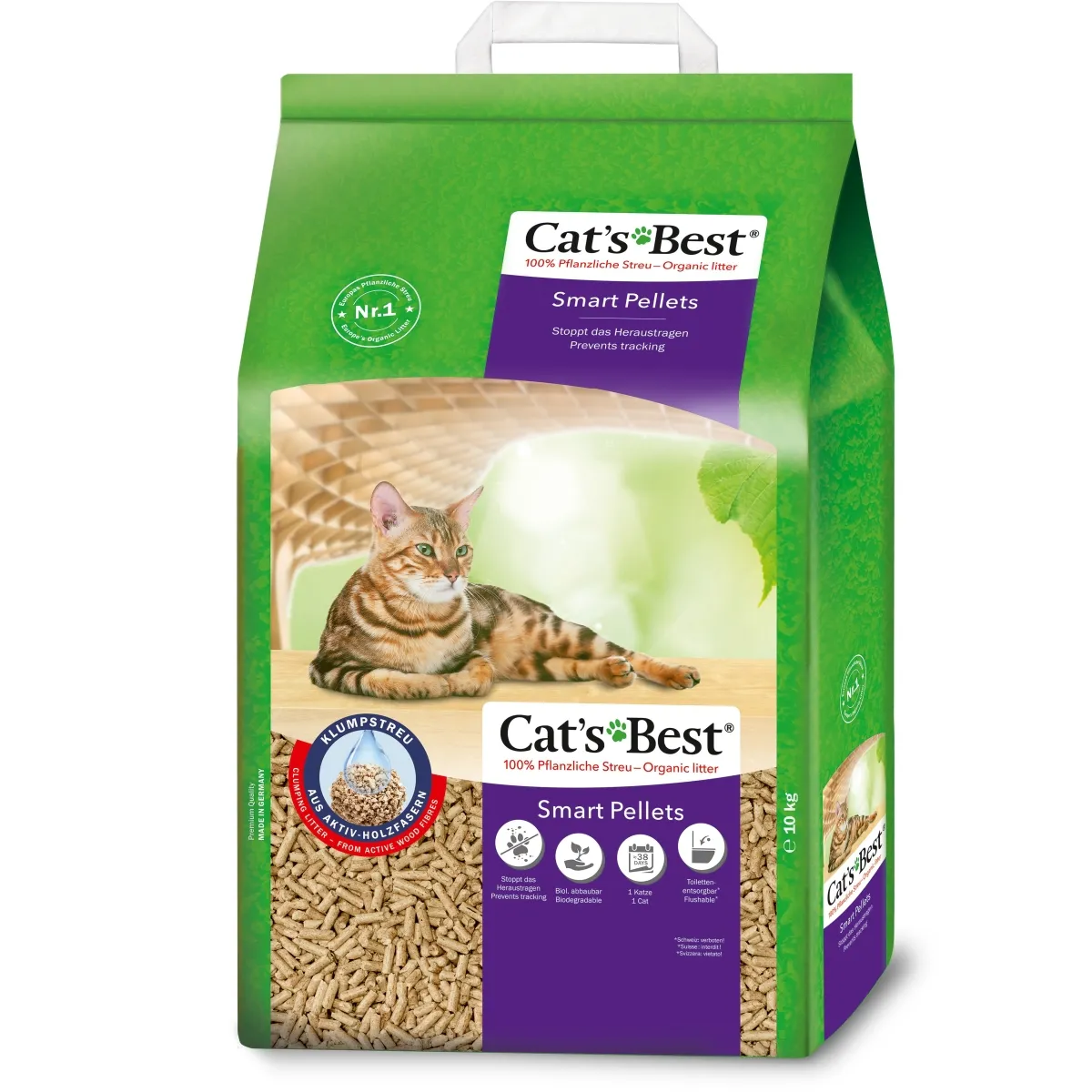 Cat's Best Smart Pellets наполнитель для кошек, 20 L - Изображение товара