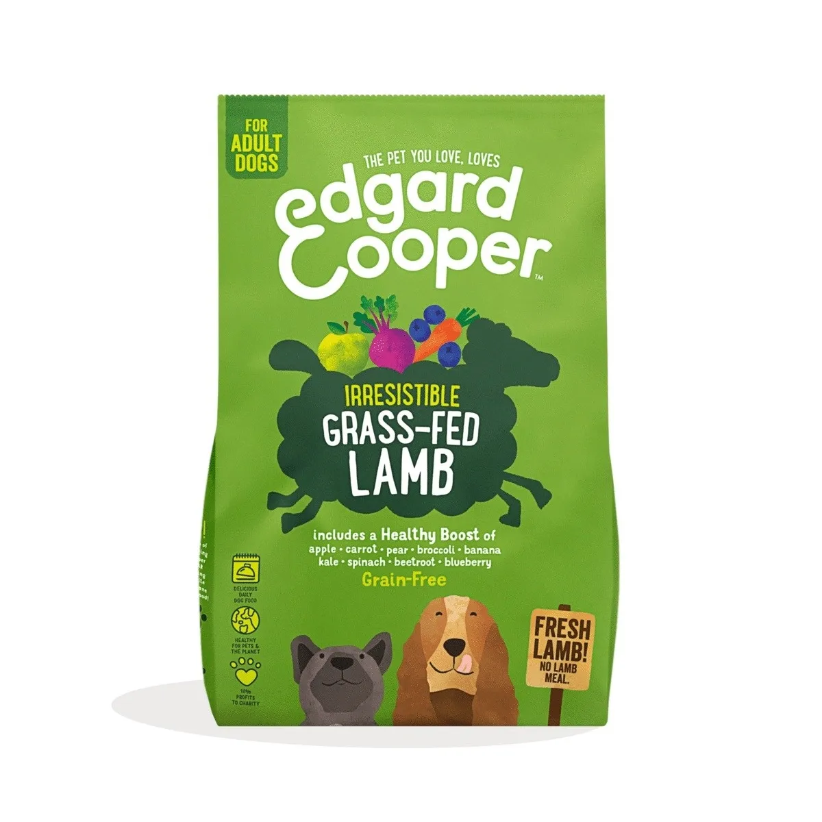 Edgard Cooper Grass-Fed сухой корм для собак, ягненок, 2,5 кг - Изображение товара 1