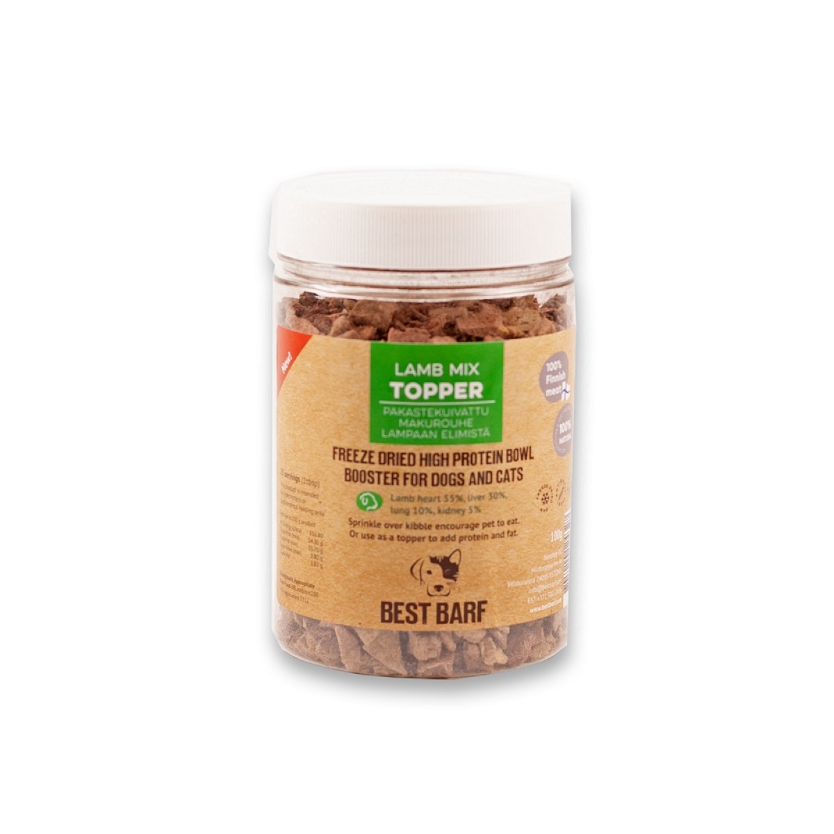 BEST BARF KÜLMKUIVATATUD MAIUS LAMBA MIX TOPPER 100G - Изображение товара