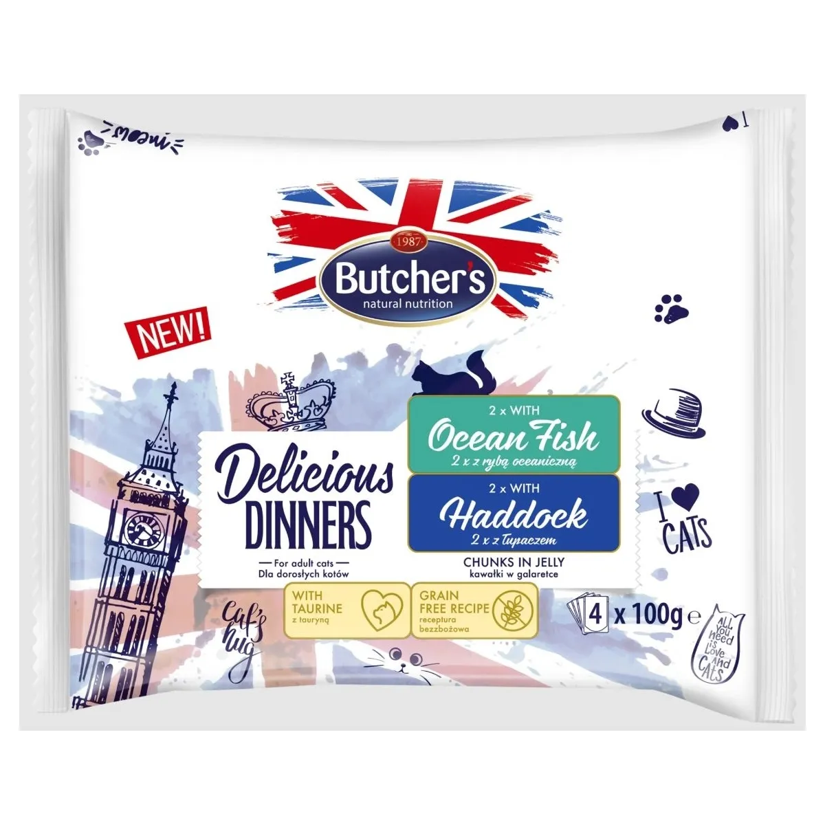BUTCHERS KASSI EINEKOTIKE DELIC.DINNER ŽELEES OOKEANIKALA/KILTTURSK N4 - Изображение товара
