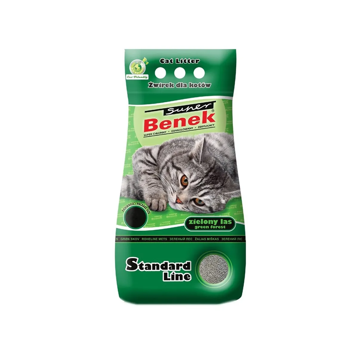 Certech Benek Standard кошачий наполнитель, глина, аромат леса, 10л - Изображение товара