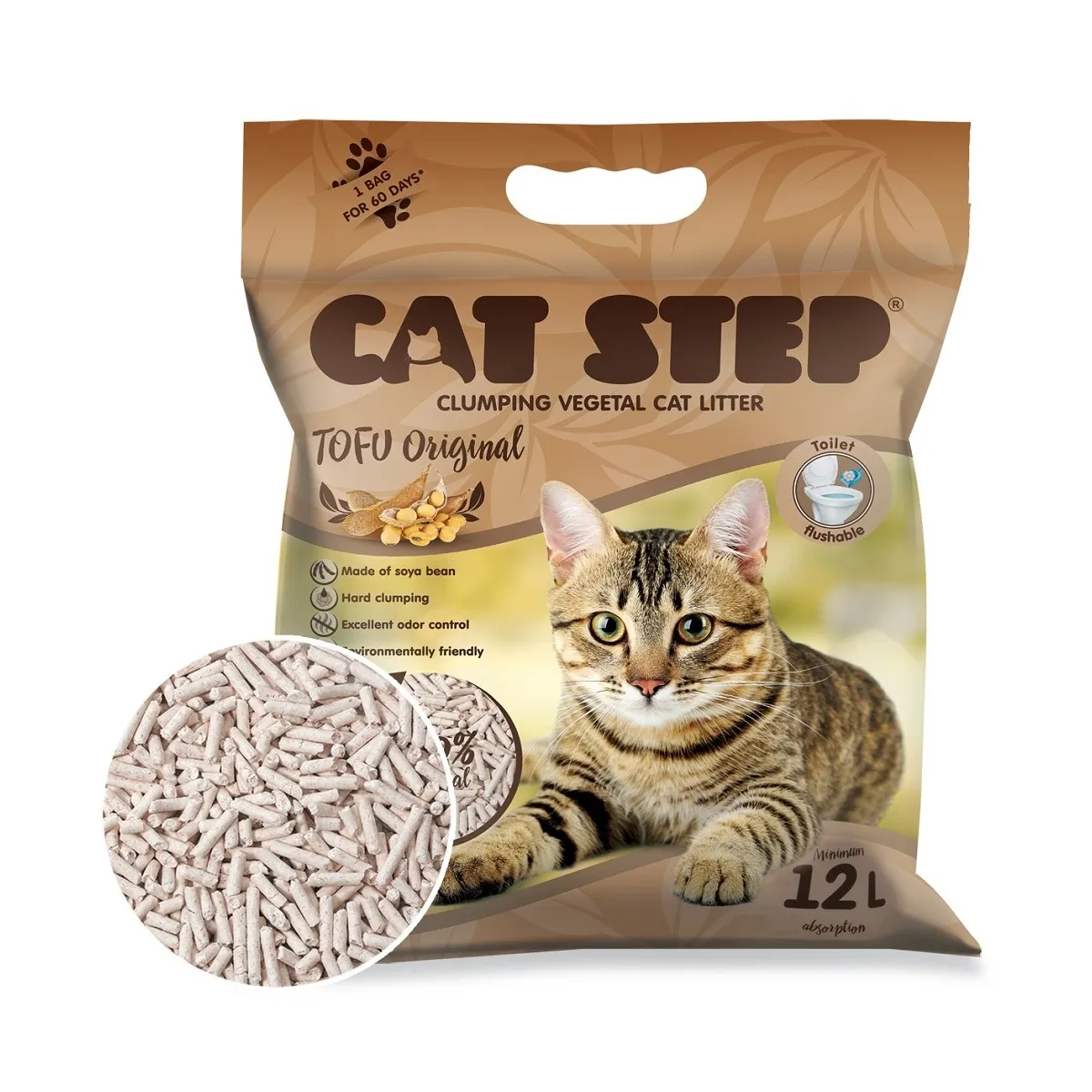 Cat Step Tofu наполнитель для кошачьего туалета, без запаха, 5,6 kg/ 1 - Изображение товара