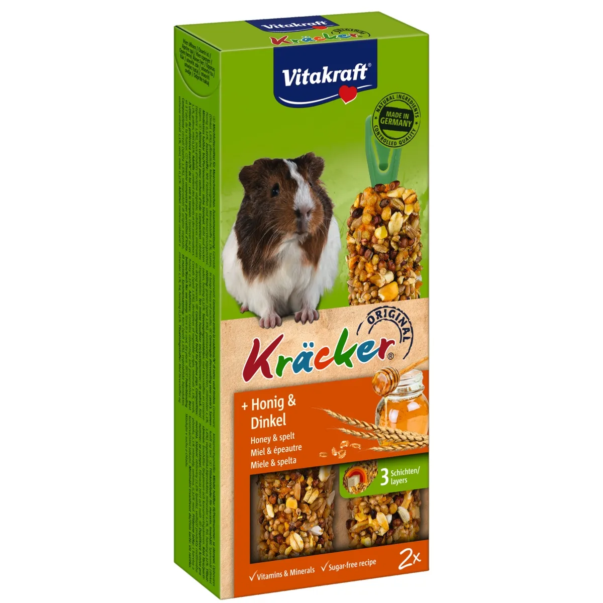 Vitakraft Kräcker лакомство для морских свинок, мед/полба, 2 шт - Изображение товара