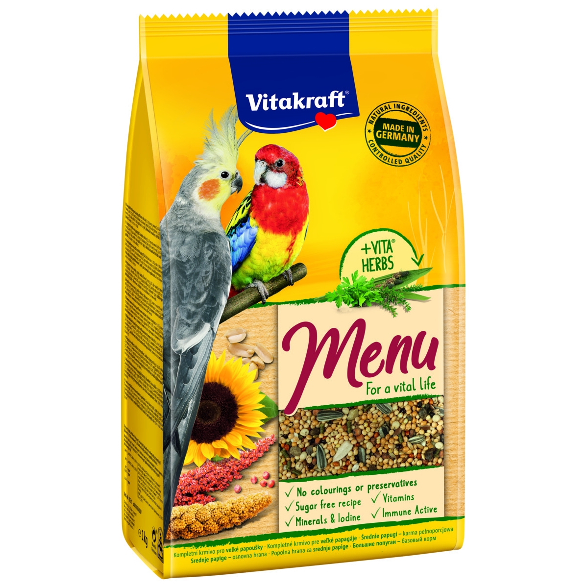 Vitakraft Premium Menu корм для попугаев среднего размера, 1 кг - Изображение товара