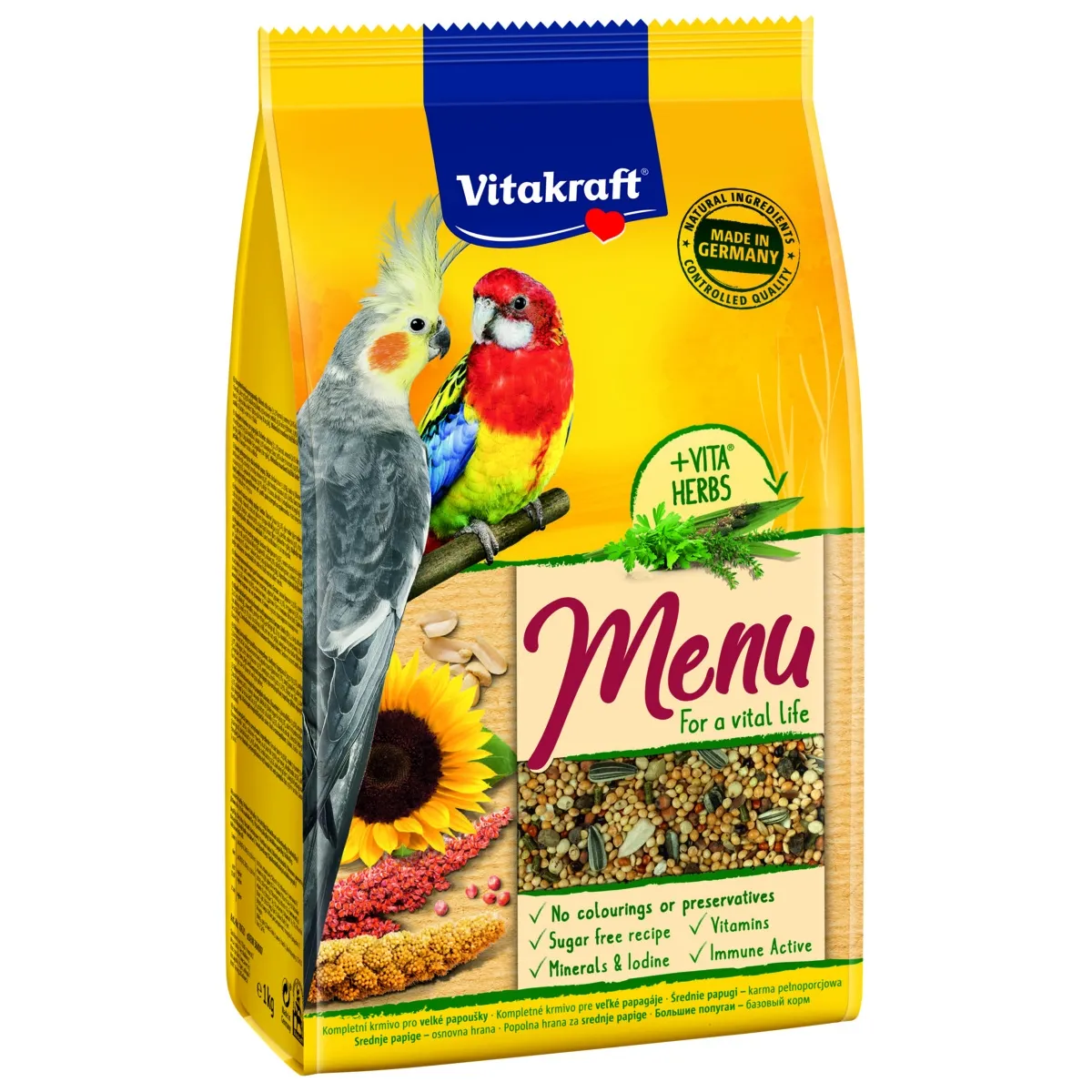 Vitakraft Premium Menu корм для попугаев среднего размера, 1 кг - Изображение товара