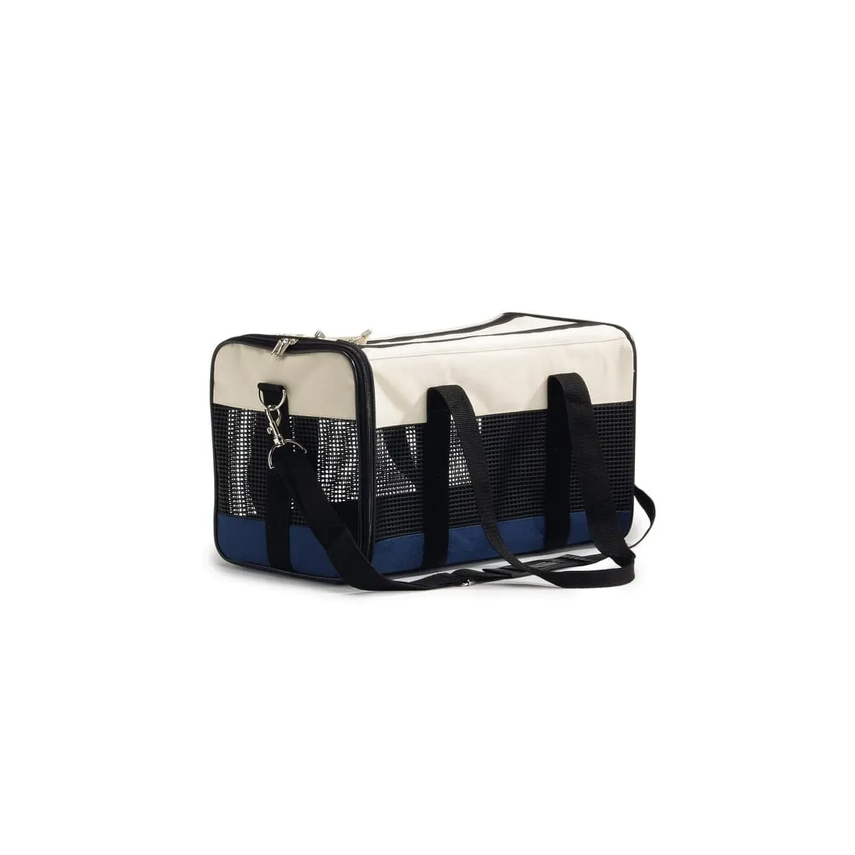 Beeztees Nylon Portable сумка-переноска, бежевая/синяя - Изображение товара