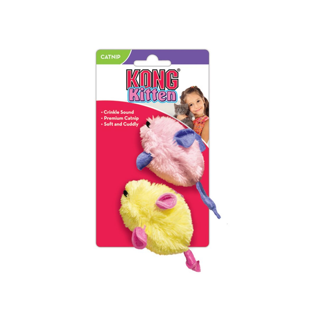 Kong игрушка для кошек из текстиля, мыши, 2 шт - Изображение товара