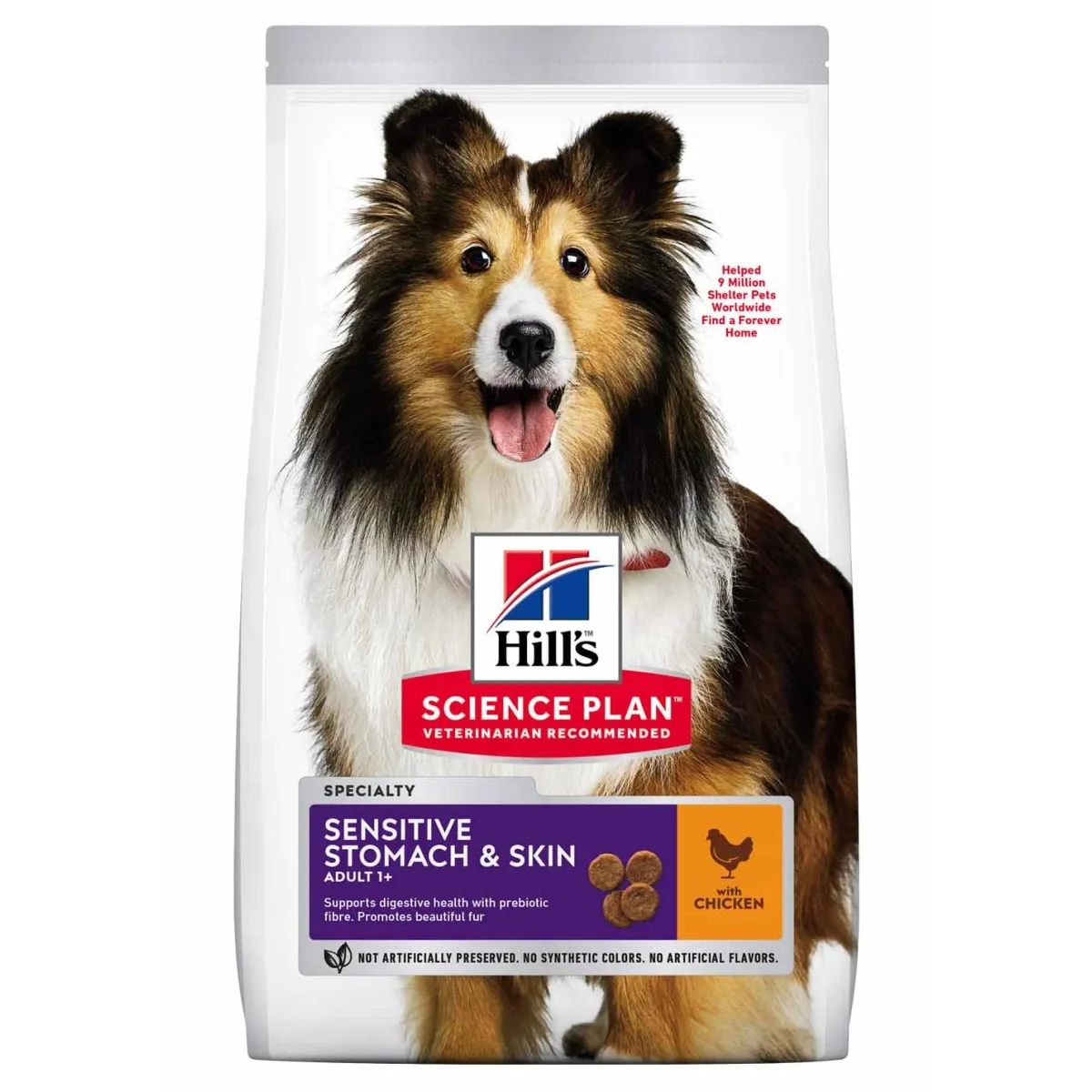 Hills Stomach/Skin сухой корм для собак средних пород, курица, 14 кг  - Изображение товара