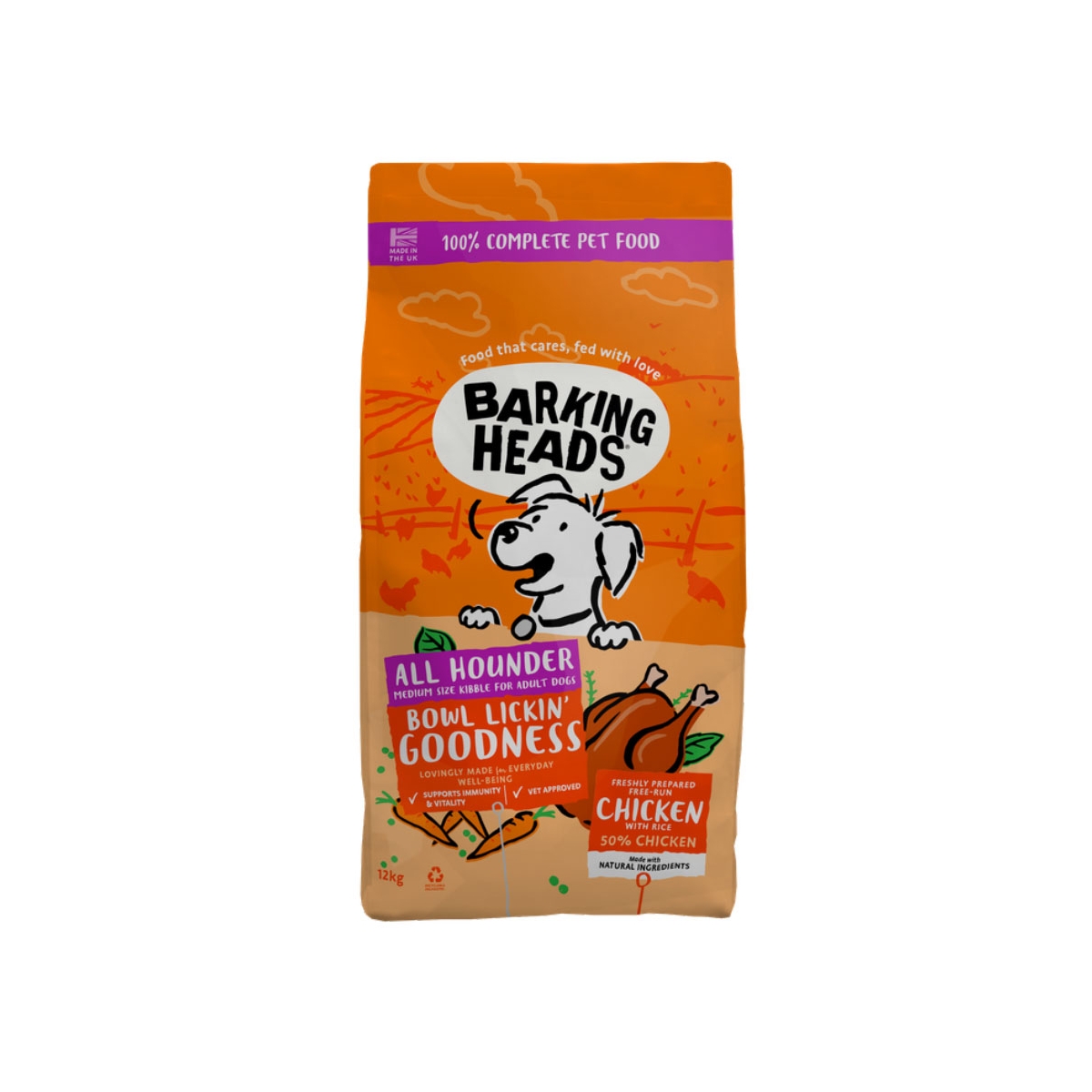 Barking Heads Bowl Lickin Goodness корм для собак с курицей, 12 kг - Изображение товара 1