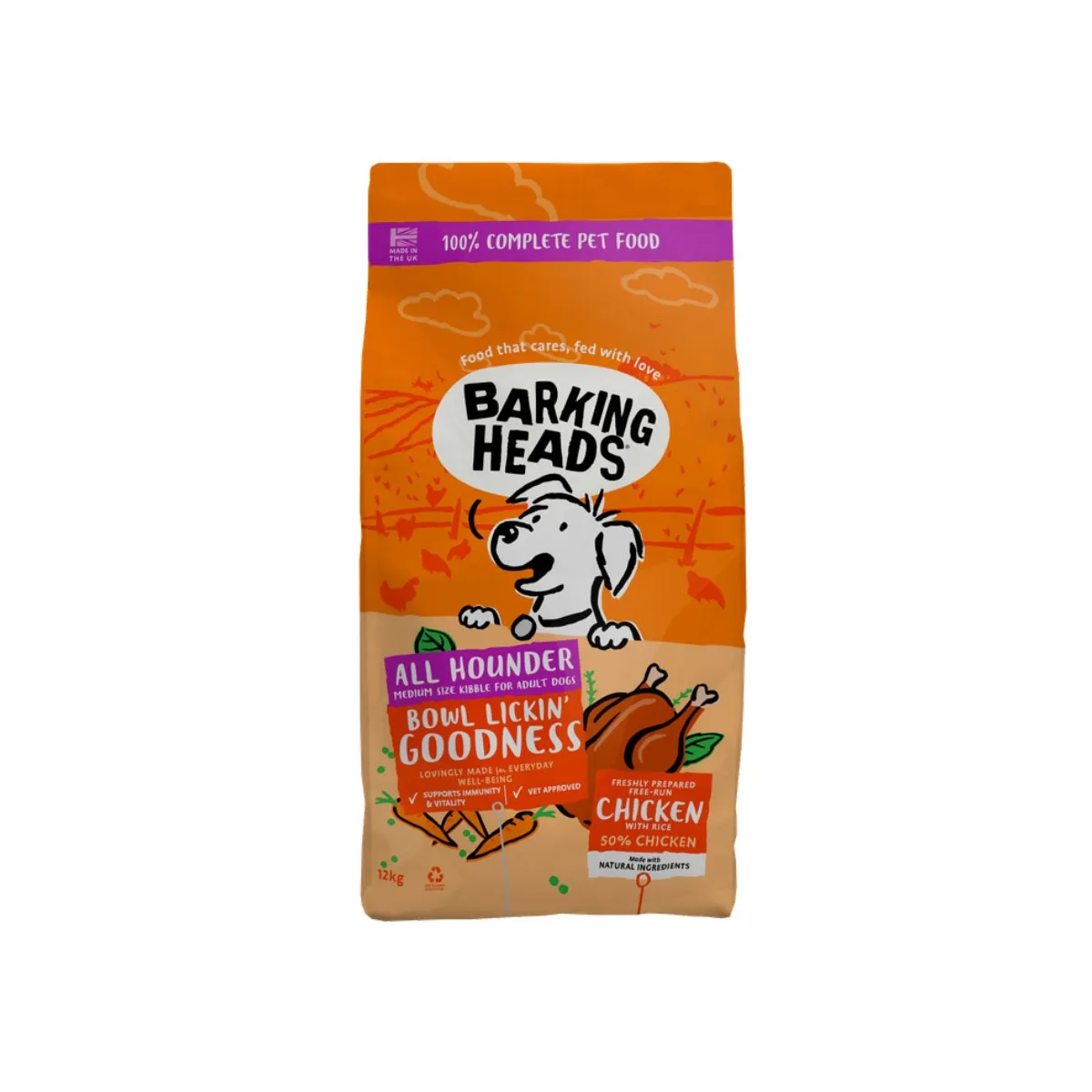 Barking Heads Bowl Lickin Goodness корм для собак с курицей, 12 kг - Изображение товара 1