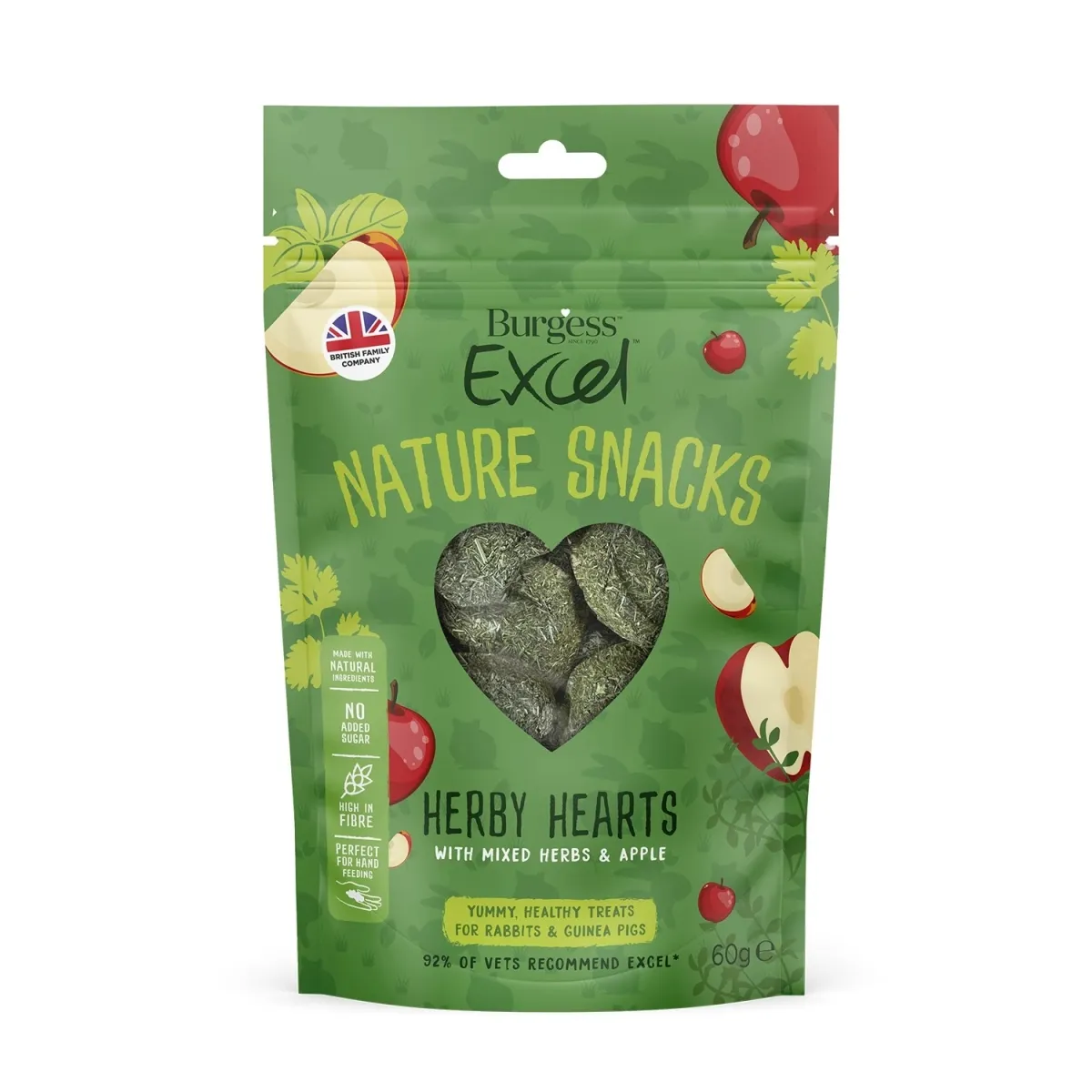 BURGESS EXCEL VÄIKELOOMA MAIUS HERBY HEARTS 60G - Изображение товара