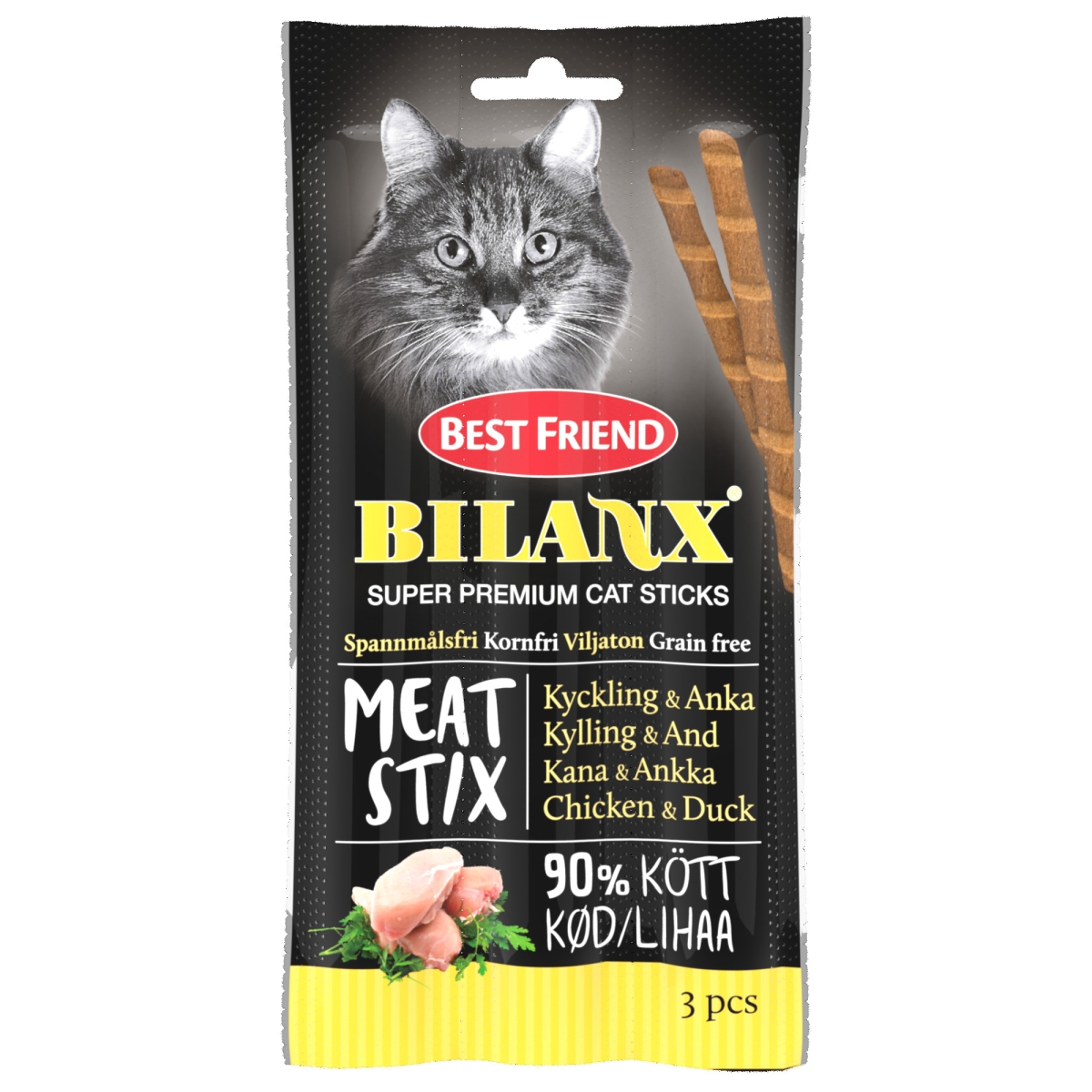 Best Friend Bilanx лакомство для кошек с курицей и уткой, 3 шт 15 г - Изображение товара