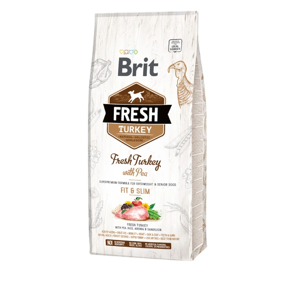 BRIT FRESH KOERA TÄISSÖÖT FIT&SLIM KALKUN/HERNES 12KG* - Изображение товара
