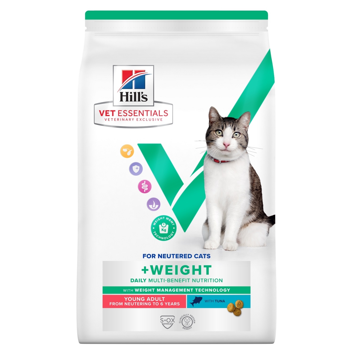 HILLS VE KASSI TÄISSÖÖT MB YOUNG ADULT+WEIGHT TUUNIKALA 1,5KG - Изображение товара