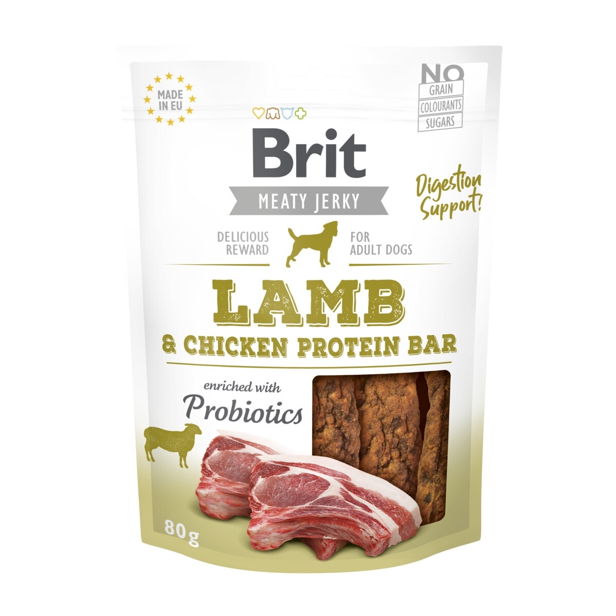 BRIT JERKY SNACK PROTEIINIBATOON KOER LAMMAS 80G* - Изображение товара