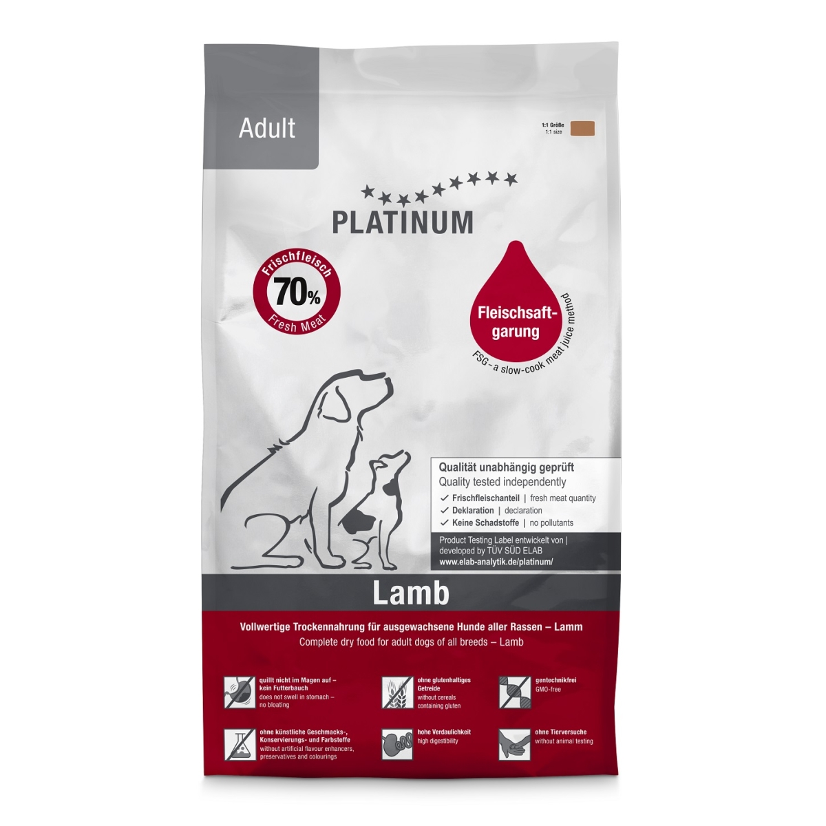 Platinum корм для собак, ягненок/рис, 5 кг