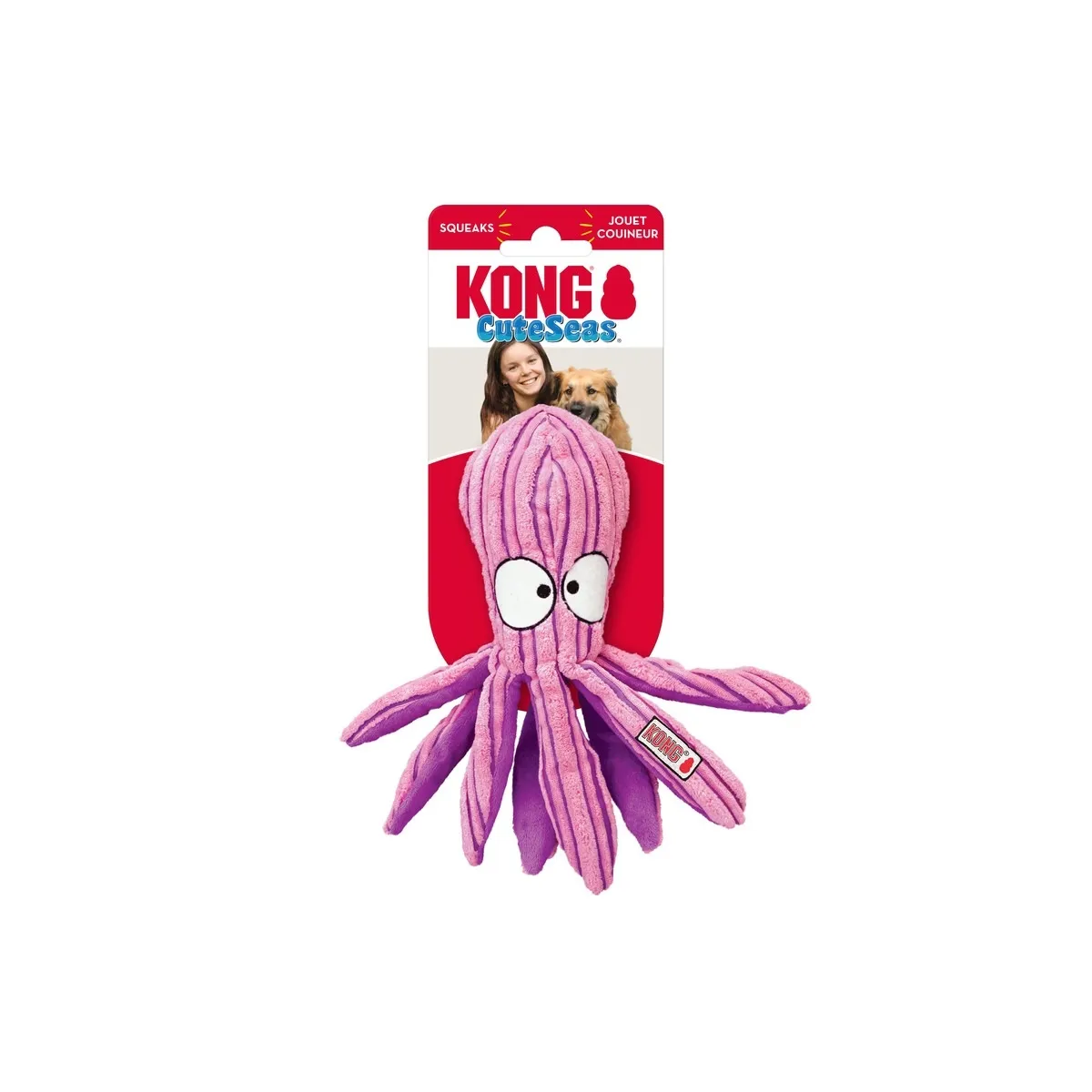 Kong Cuteseas игрушка для собак из текстиля, осьминог, S, розовая - Изображение товара 1