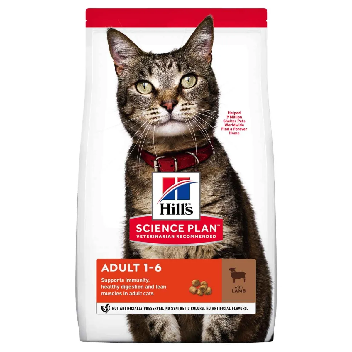 Hills Optimal Care сухой корм для кошек, ягненок, 1,5 кг - Изображение товара