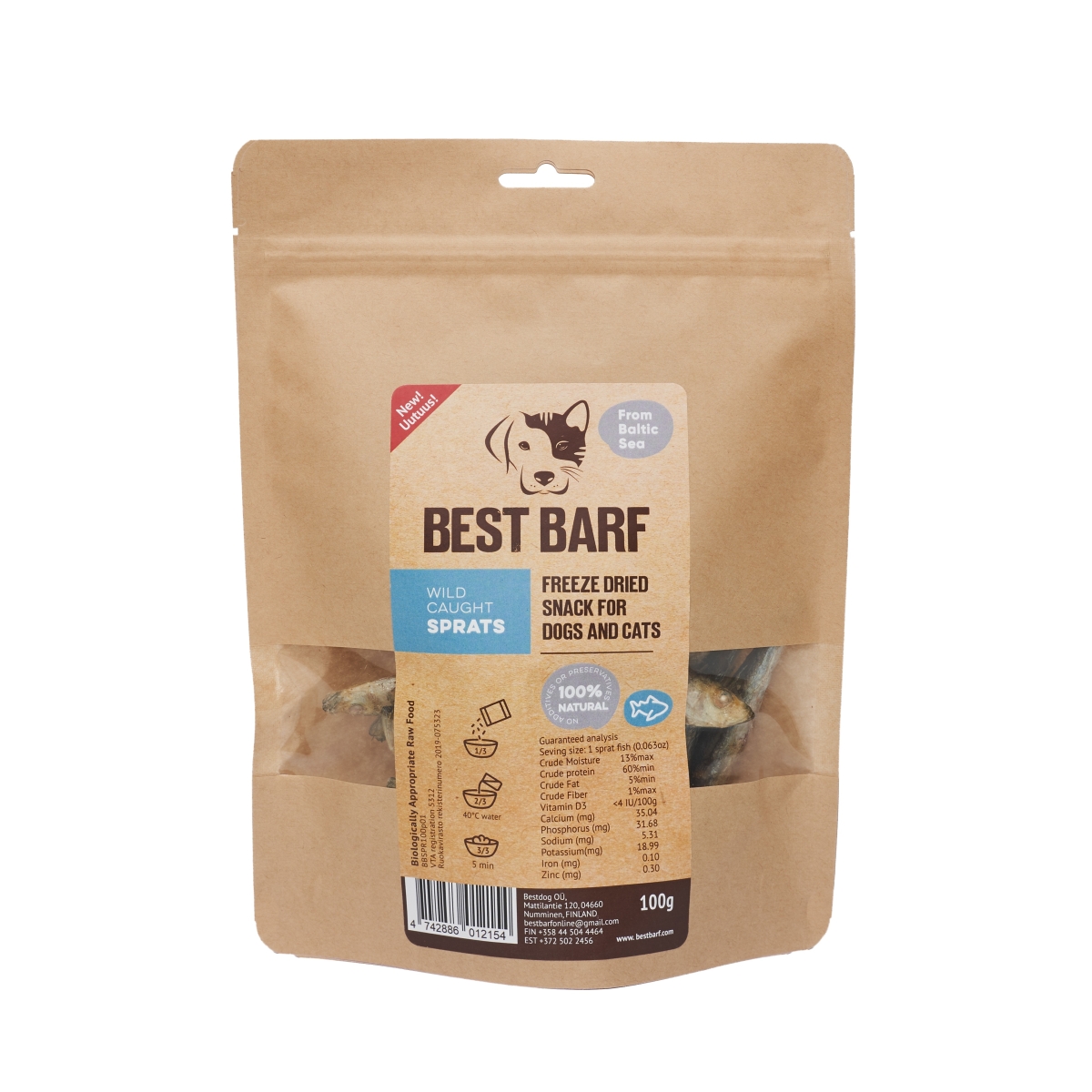 Best Barf вяленое лакомство, балтийская килька, 50г - Изображение товара 1
