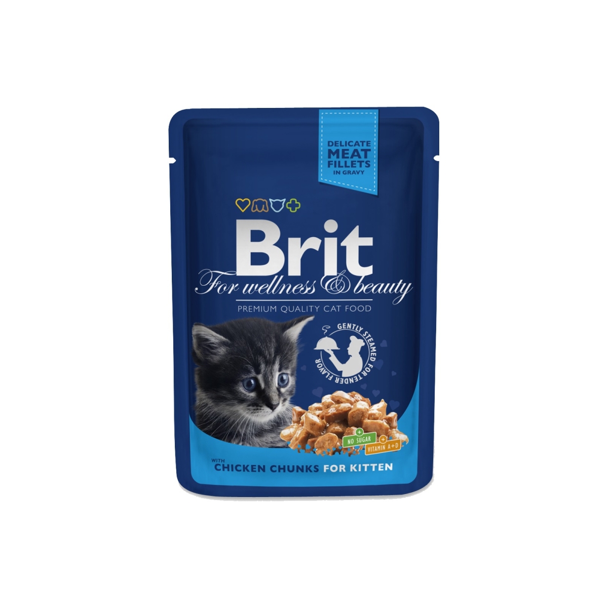 Brit Premium влажный корм для котят, курица в соусе, 100 г