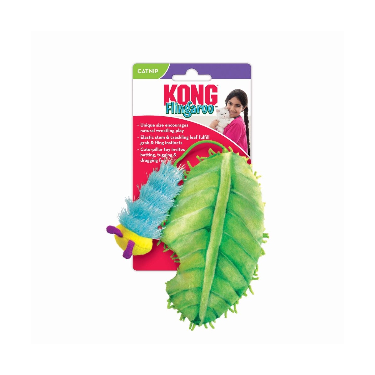 Игрушка для кошек Kong Flingaroo, гусеница - Изображение товара 1