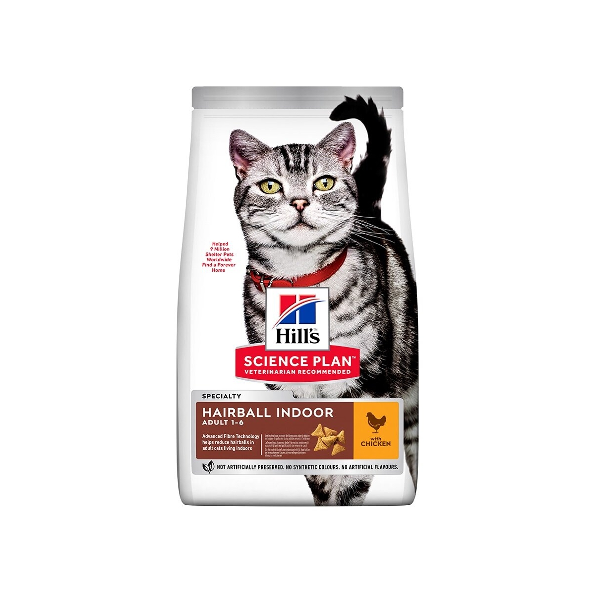 Hills Hairball/Indoor сухой корм для кошек, курица, 1,5 кг
