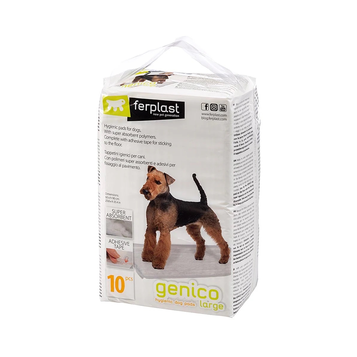 Ferplast Genico клеющиеся пеленки для собак,  размер L, 60X90см N10 - Изображение товара