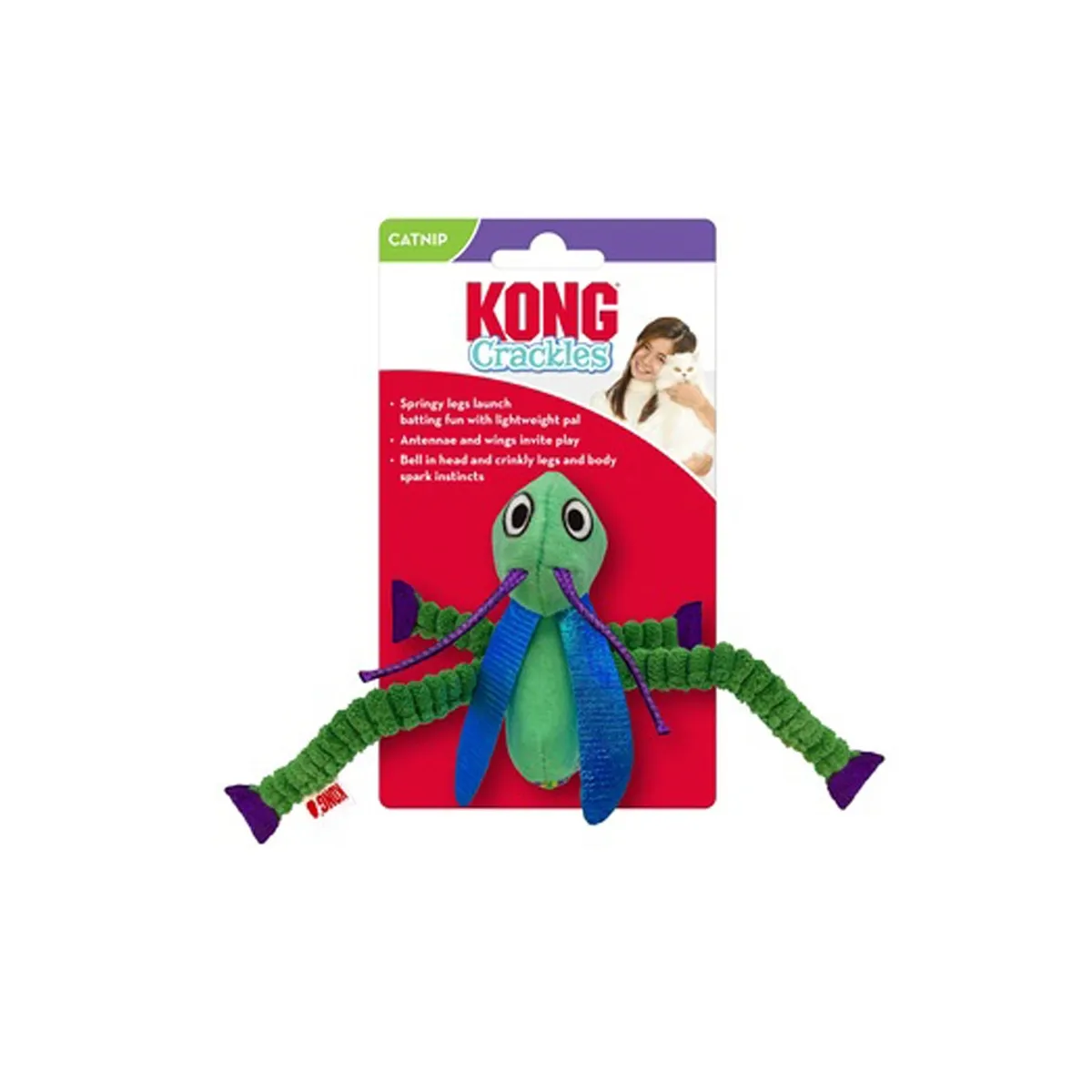 KONG CRACKLES GRASSHOPPER KASSI MÄNGUASI - Изображение товара 1