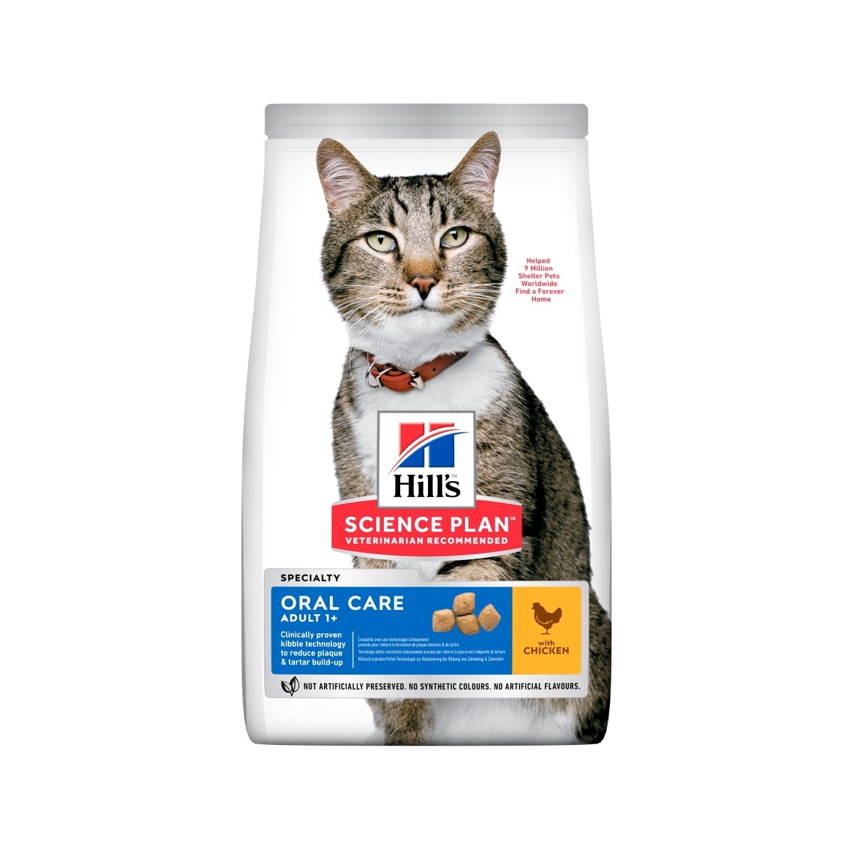Hills Feline Oral Care Adult - сухой корм для кошек, курица, 7 кг - Изображение товара