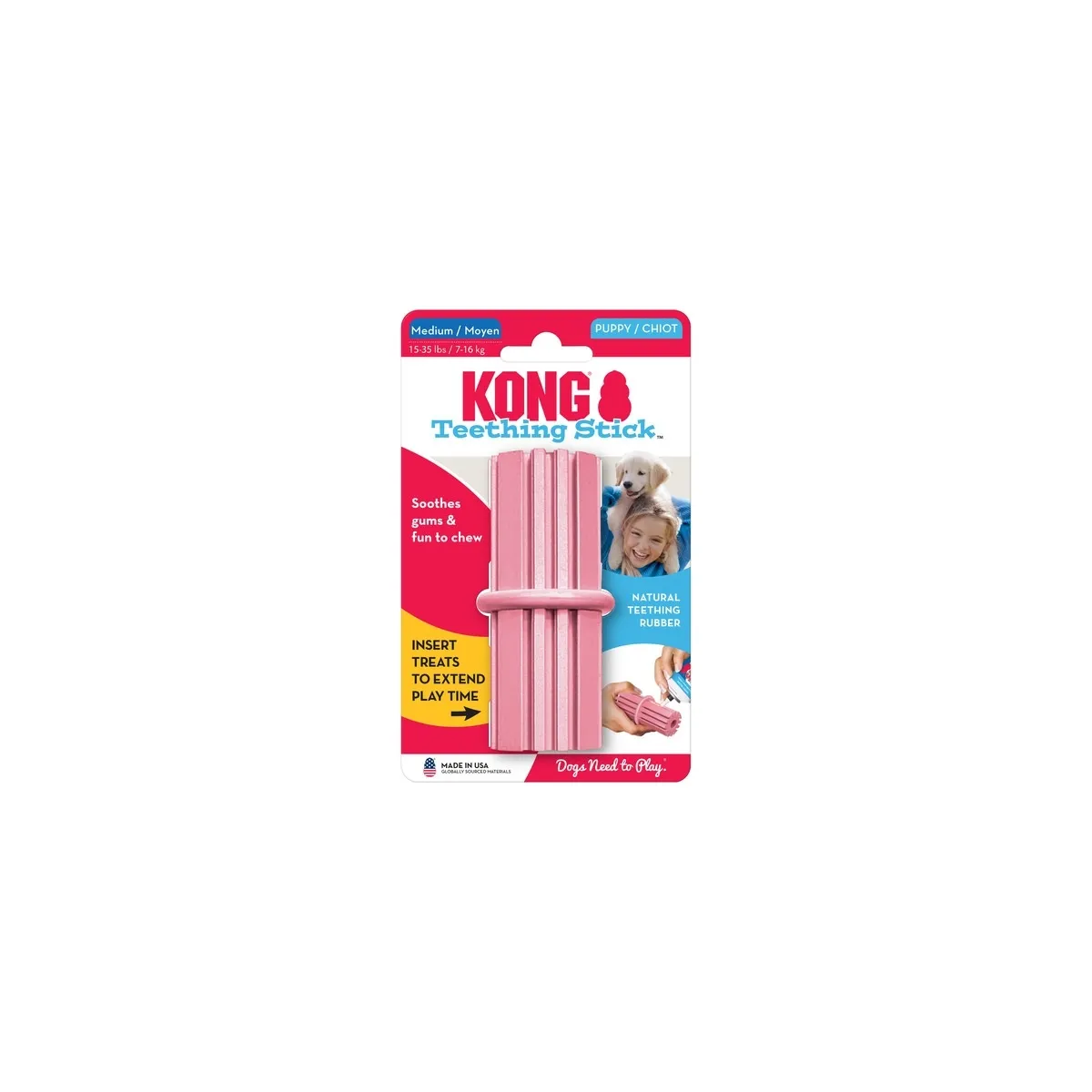 Kong Teething Stick игрушка для щенков, резиновая палка, размер М - Изображение товара 1