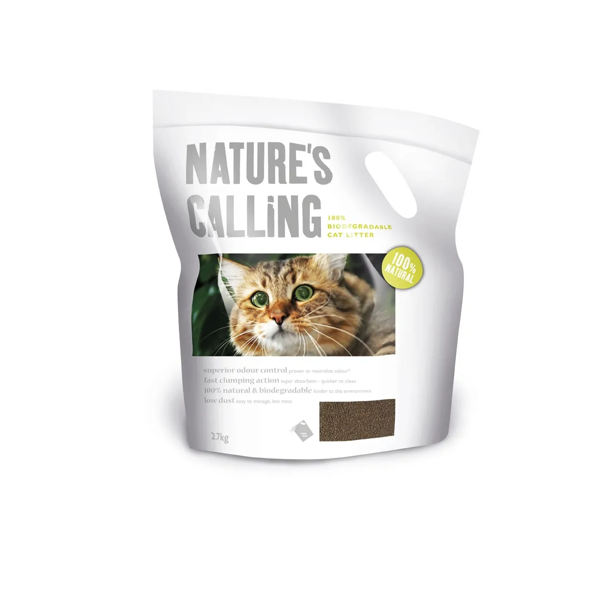 Natures Calling комкующийся наполнитель для кошачьего туалета, 2,7 кг - Изображение товара