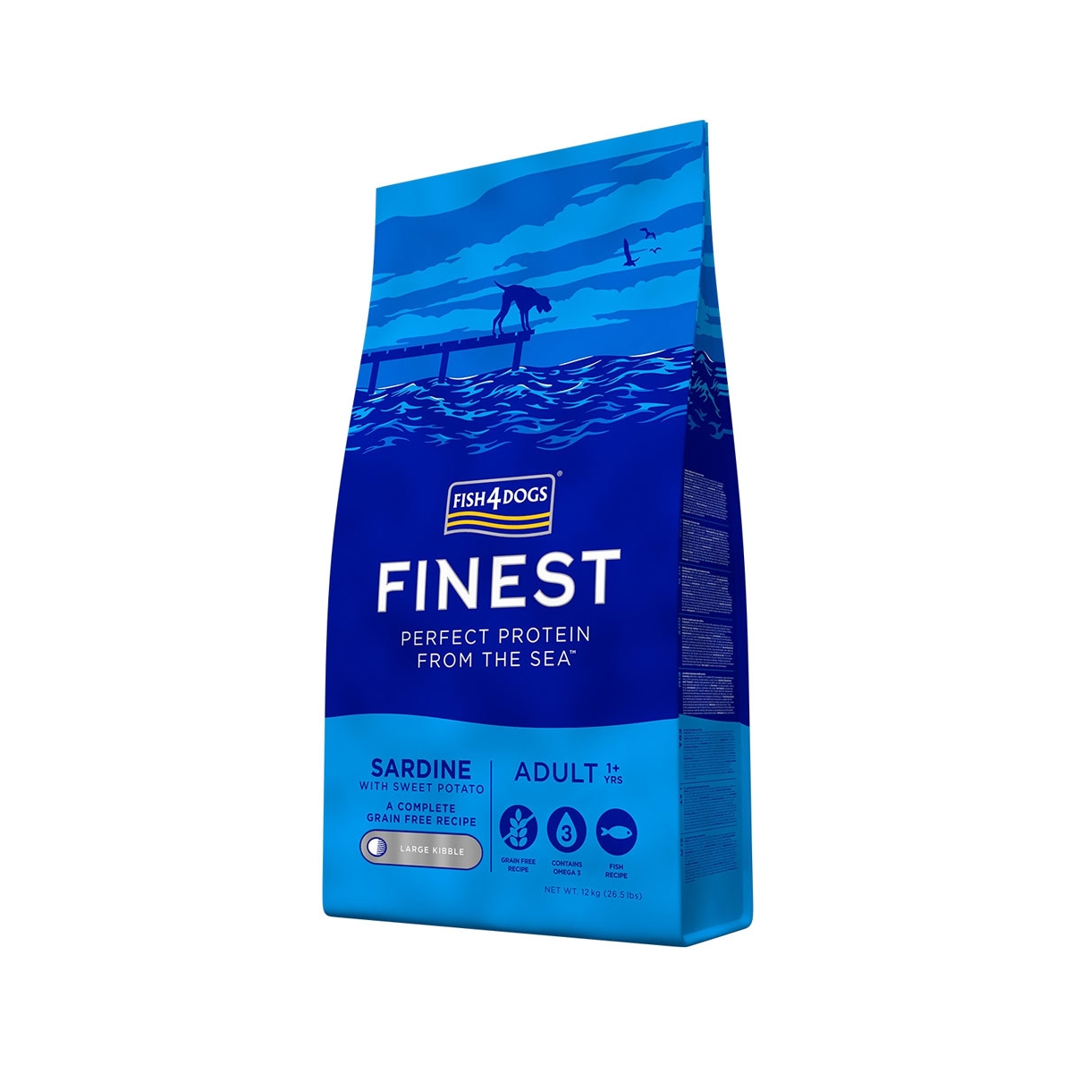 Fish4Dogs корм для собак, сардины, крупные гранулы, 12кг - Изображение товара 1