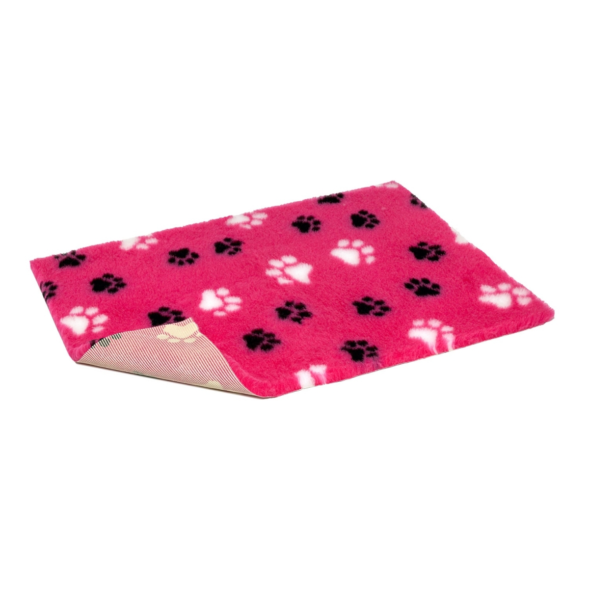 VETBED COMFORT LIBISEMISVASTANE 75X50CM ROOSA MUST/VALGE KÄPAMUSTRIGA