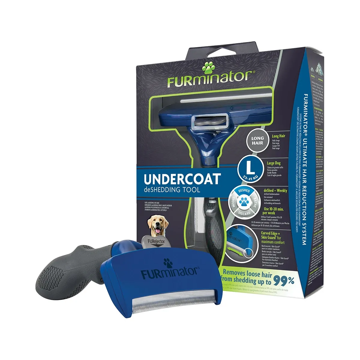 Furminator расческа для длинношерстных собак, L - Изображение товара