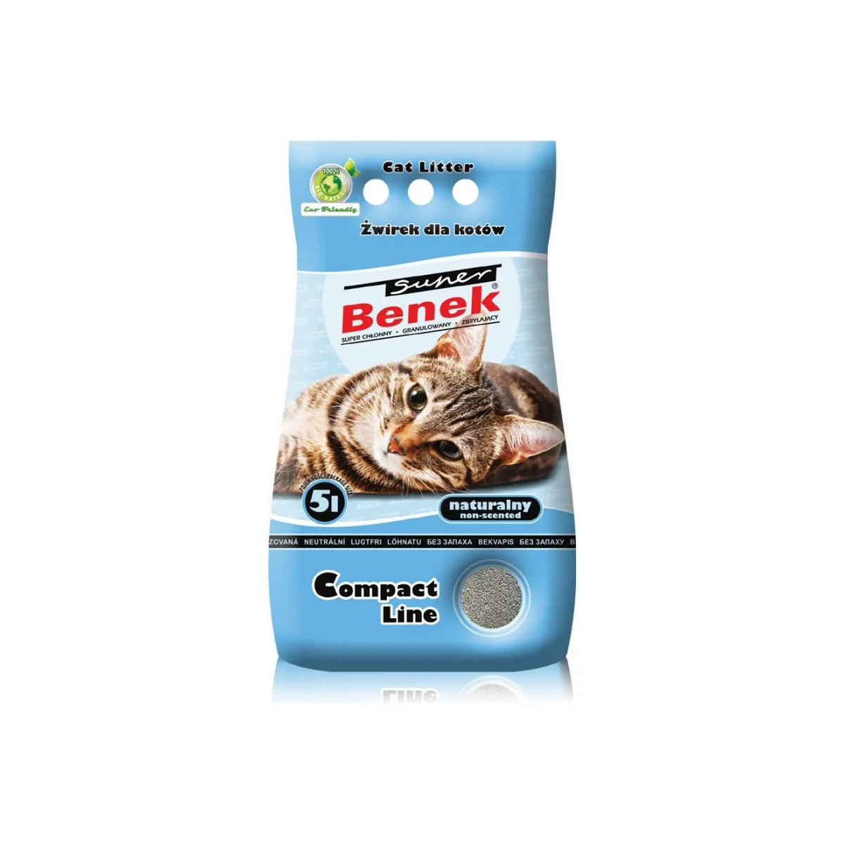 Certech Super Benek Compact кошачий наполнитель, глина,без запаха, 5л - Изображение товара