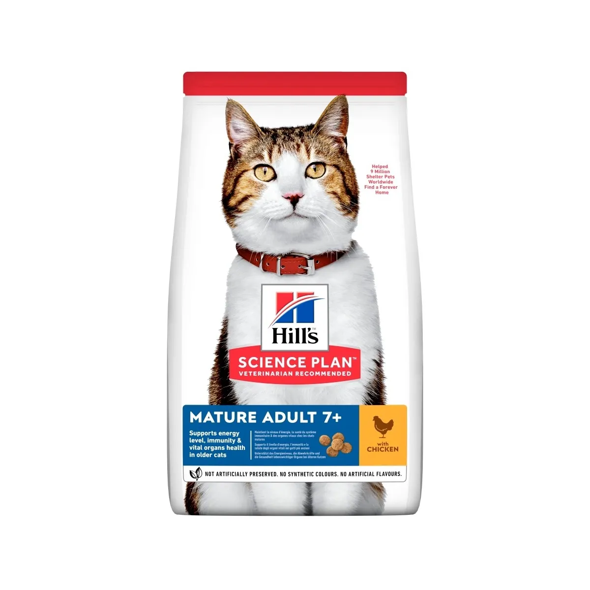 Hills Feline Mature 7+ - сухой корм для кошек, курица, 10 кг - Изображение товара