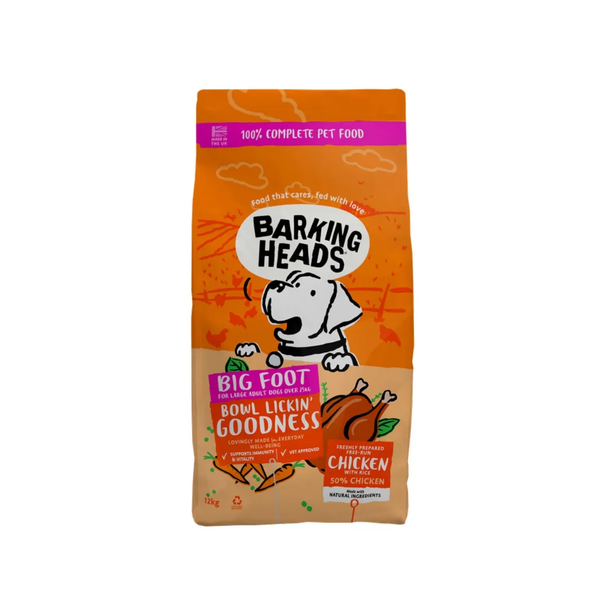 Barking Heads Bowl Lickin Chicken корм для собак больших пород, 12kg - Изображение товара 1
