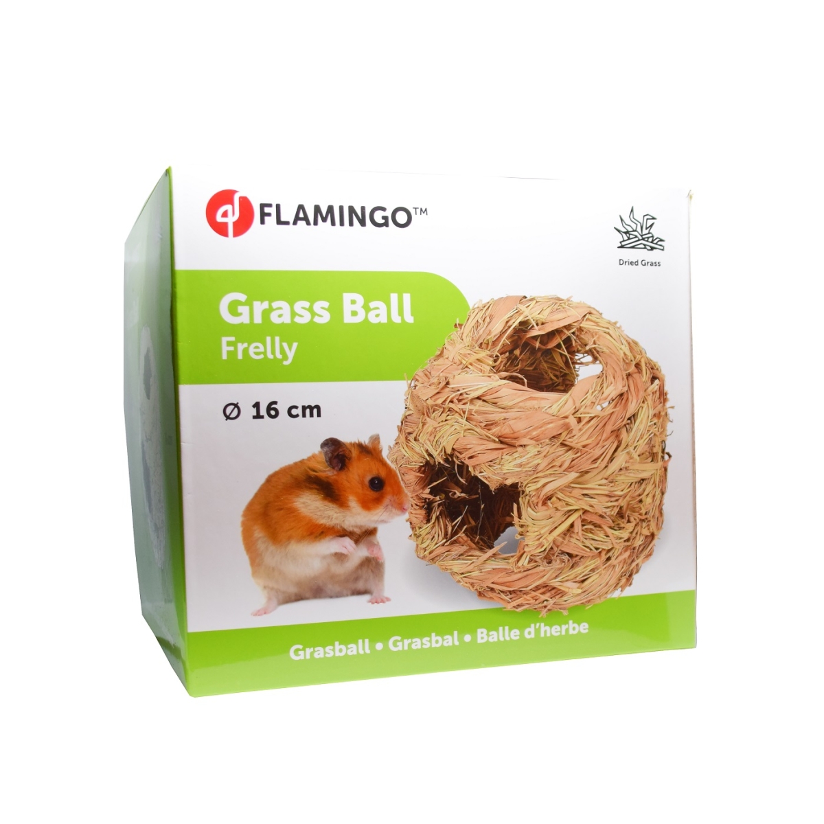 Flamingo Frelly Grass 4 домик из сена для грызунов, с отверстием Ø16 см - Изображение товара