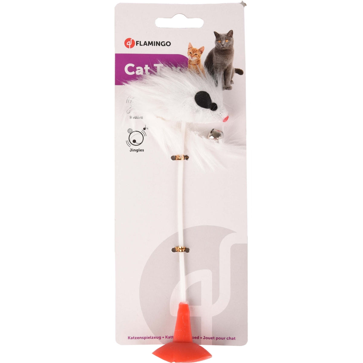Flamingo игрушка для кошек, гибкая палочка с мышью - Изображение товара