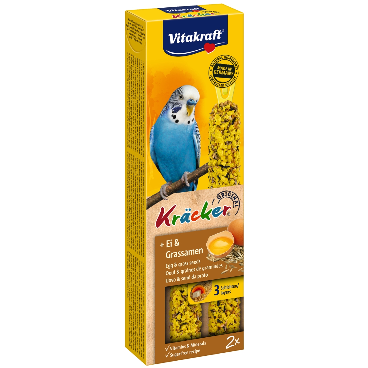 Vitakraft Kräcker лакомство для волнистых попугаев, яйцо/семена травы