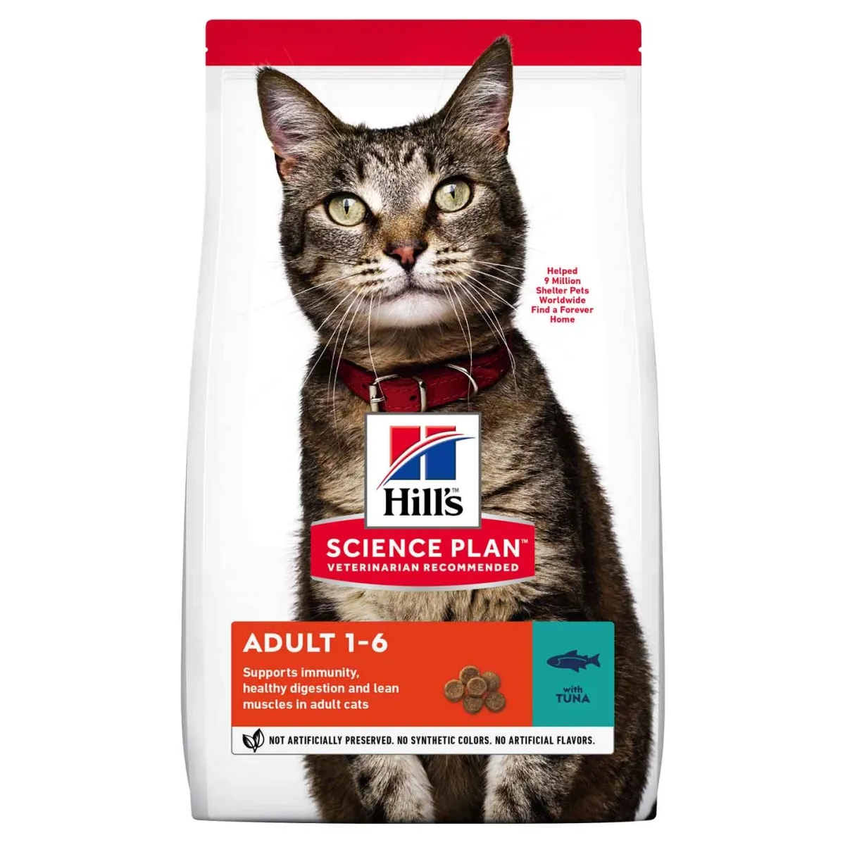 Hills Optimal Care сухой корм для кошек, тунец, 1,5 кг - Изображение товара
