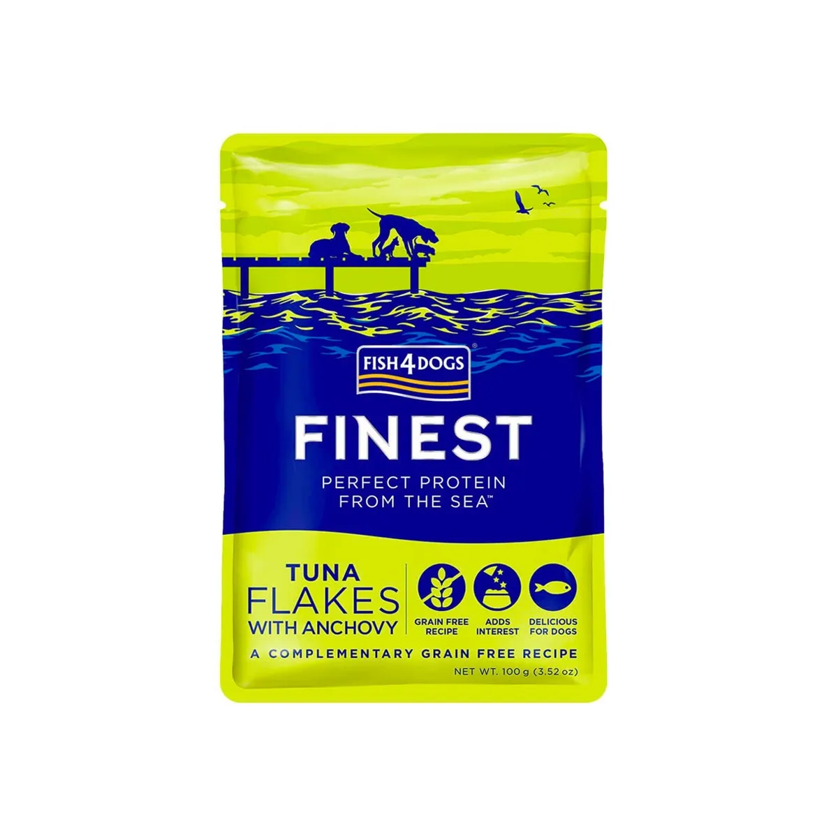 Fish4Dogs Finest Flakes  влажный корм для собак, тунец/анчоус 100 г - Изображение товара