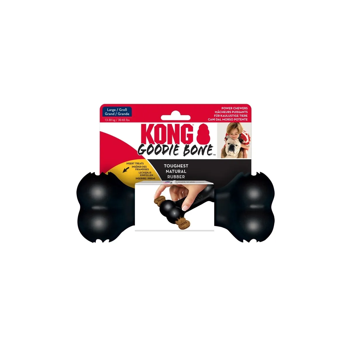 Kong Extreme L игрушка для собак, кость, наполняемая, черная - Изображение товара 1