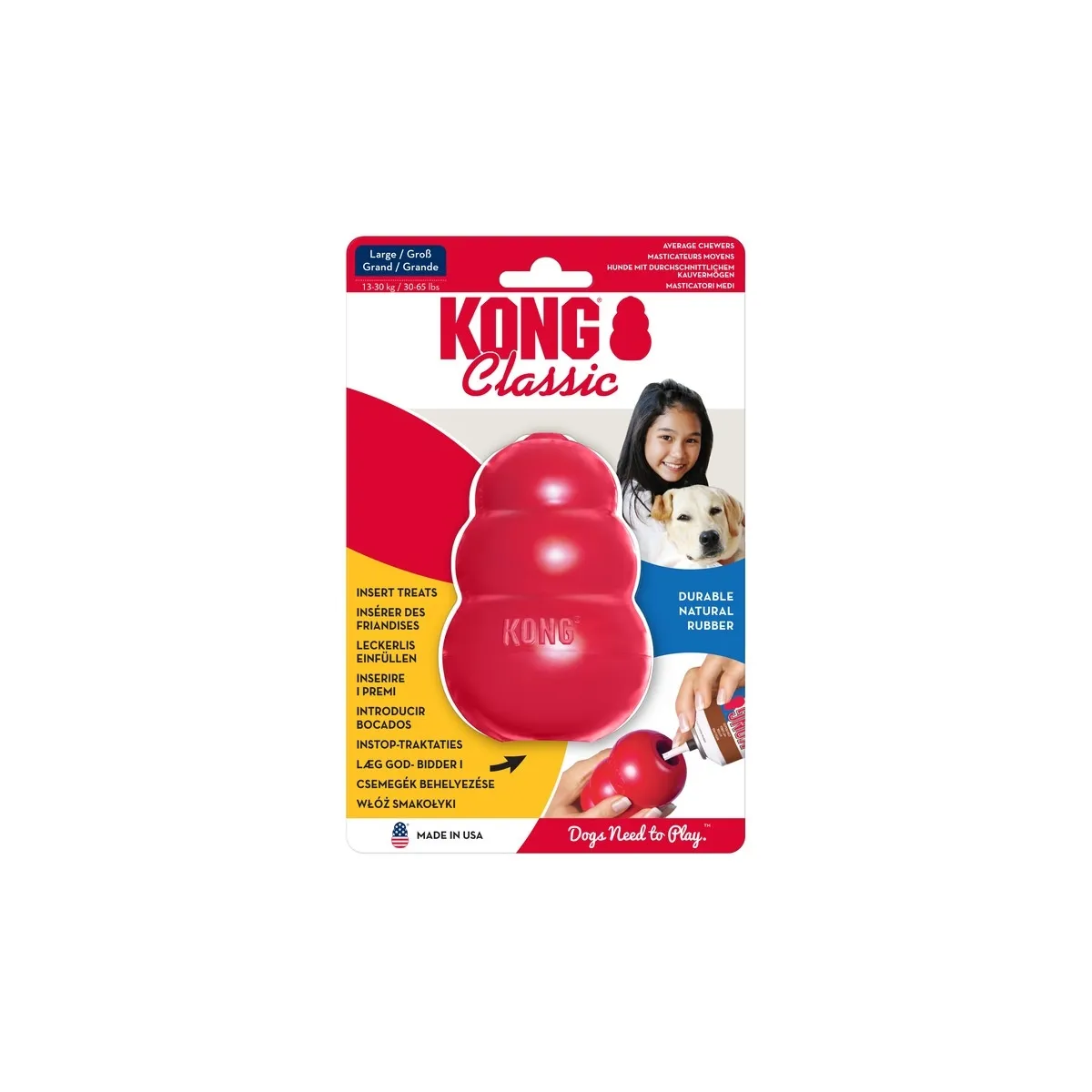 Kong Classic игрушка для собак, наполняемая, размер L, красная - Изображение товара 1