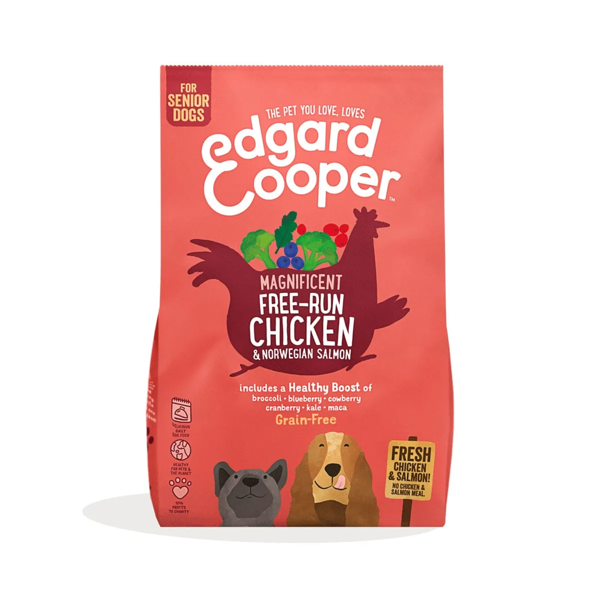 Edgard Cooper Free-Run корм для пожилых собак, со вкусом курицы и лосося 700 g - Изображение товара 1
